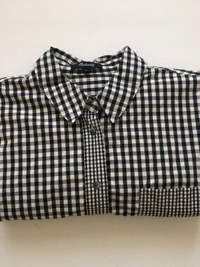 Black and White Check Madewell Shirt, XL